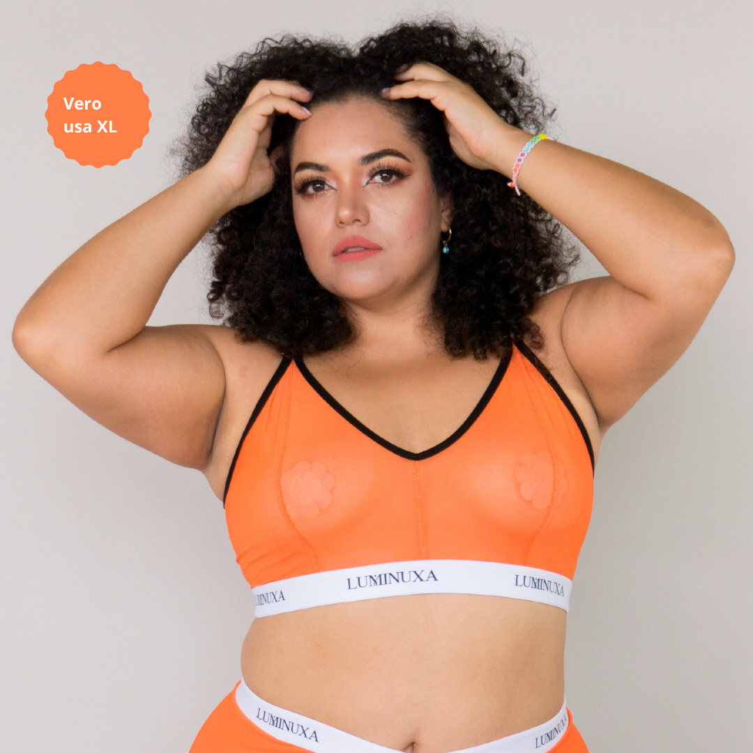 Felicia Bralette Mesh Naranja Fuerza