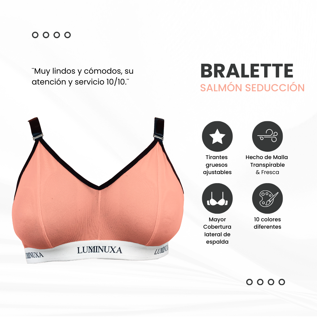 Felicia Bralette Mesh Salmón Seducción